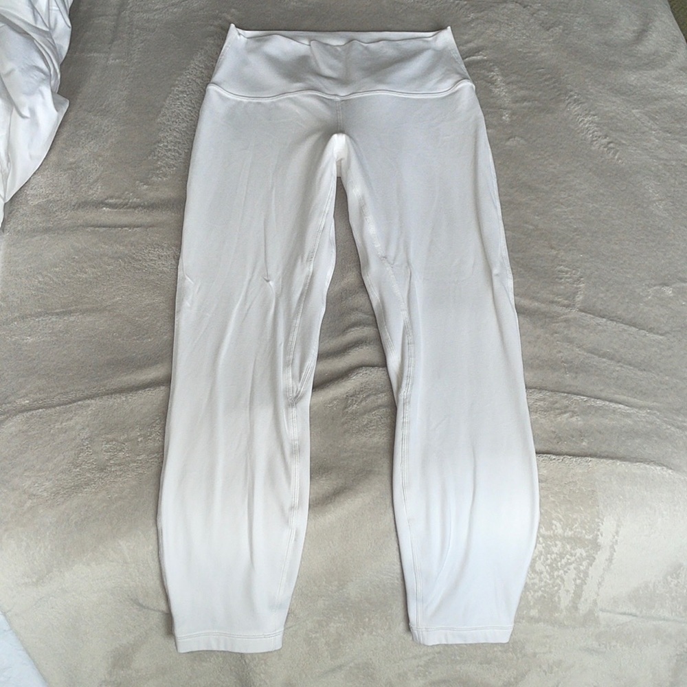 White Lulu Lemon leggings Size 6